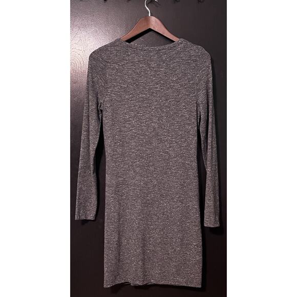 NWT Topshop Knot Front Mini Dress Gray L/S Size 8 - Picture 4 of 11
